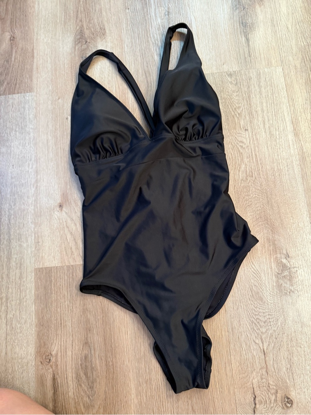 Old Navy Black V-Neck One-Piece Swimsuit